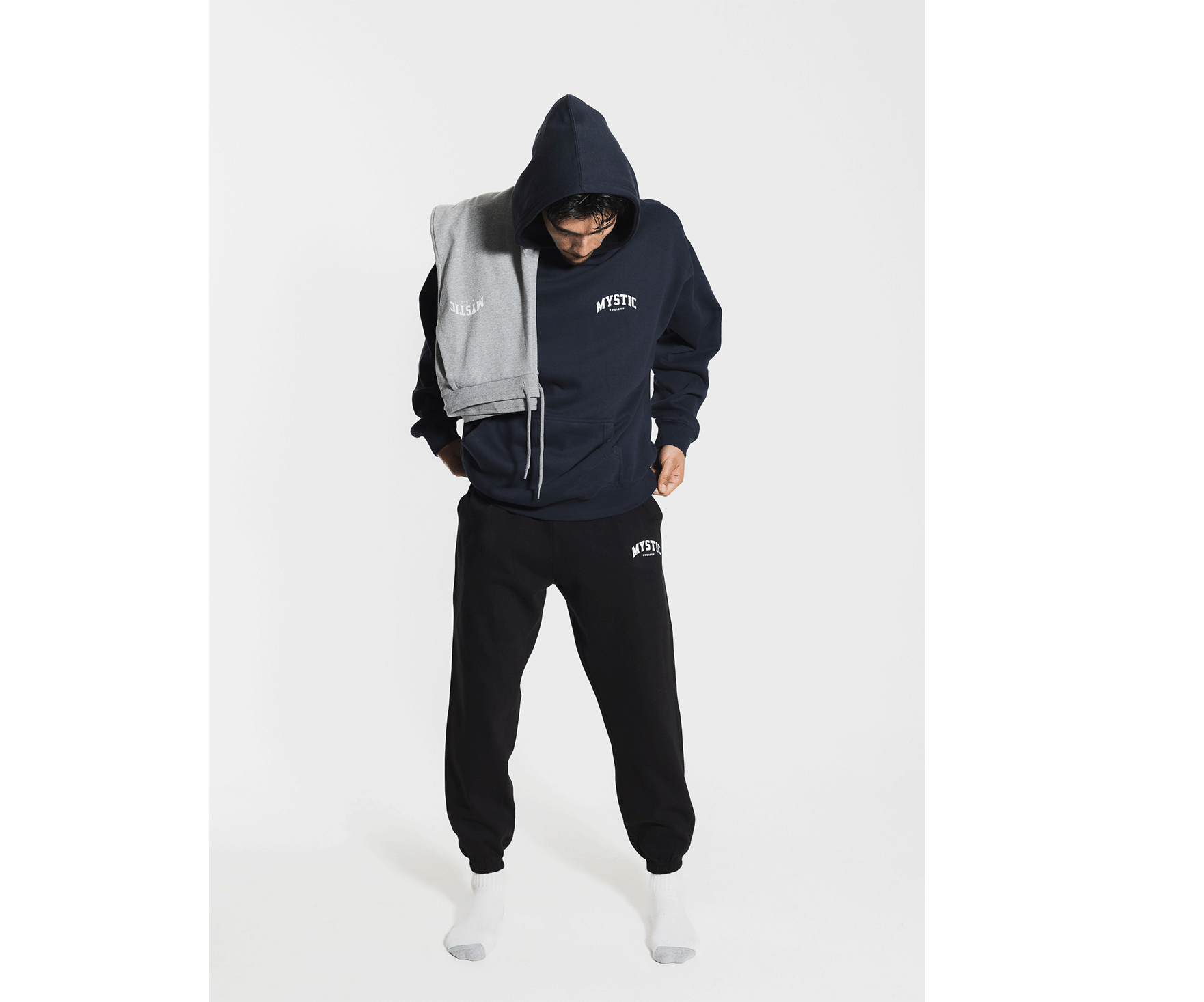 "Navy" Boxed Hoodie